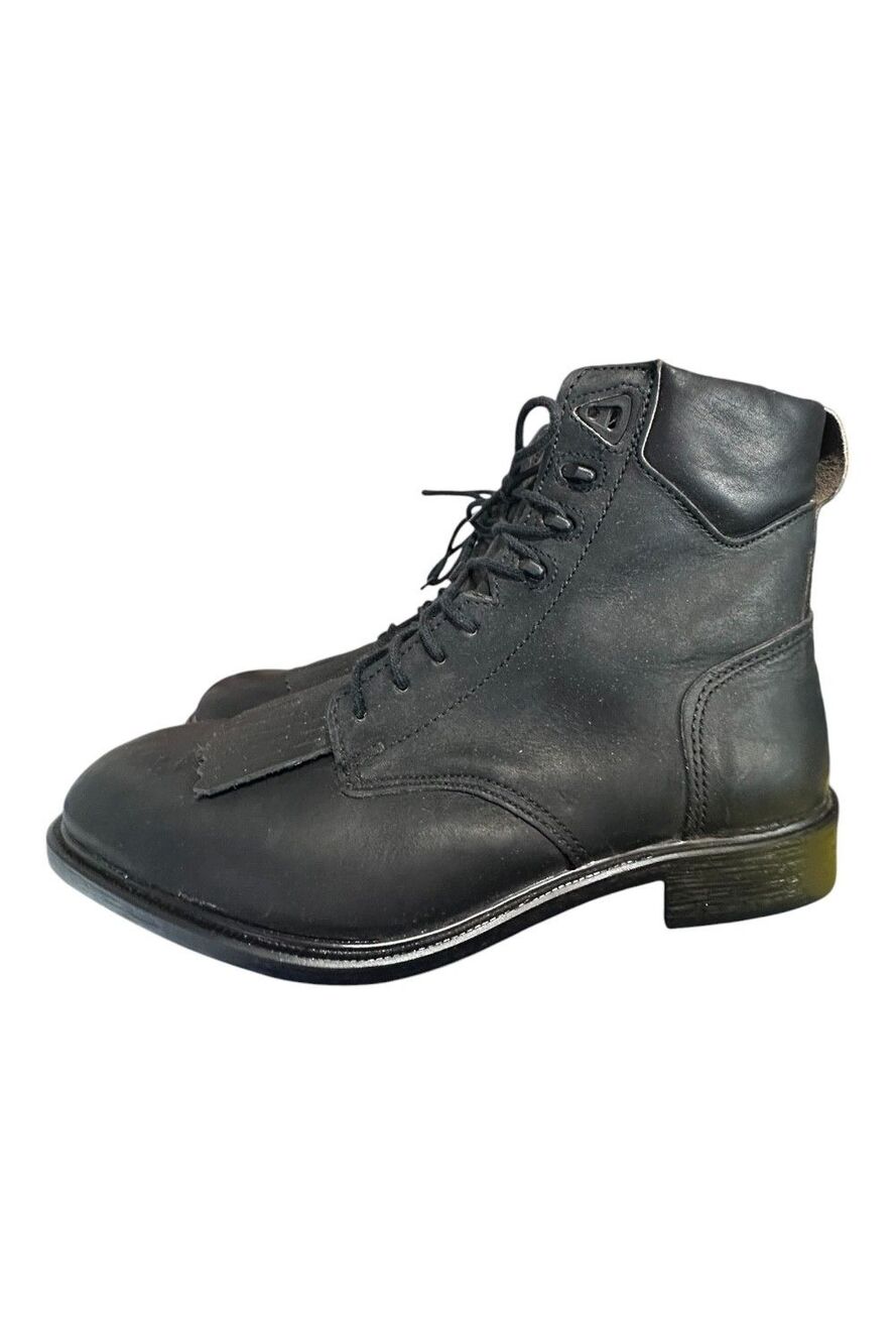 Blundstone Black Leather Western Lace Up Boots UK 7 US M8 L10 Unisex Kiltie
